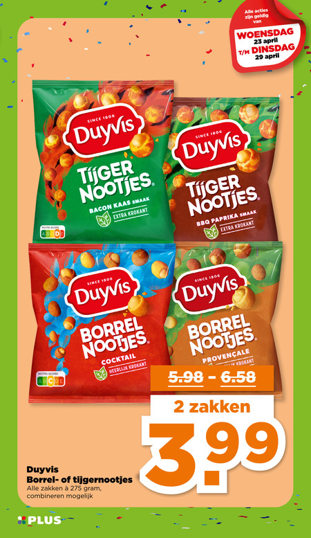Duyvis   borrelnootjes folder aanbieding bij  Plus - details