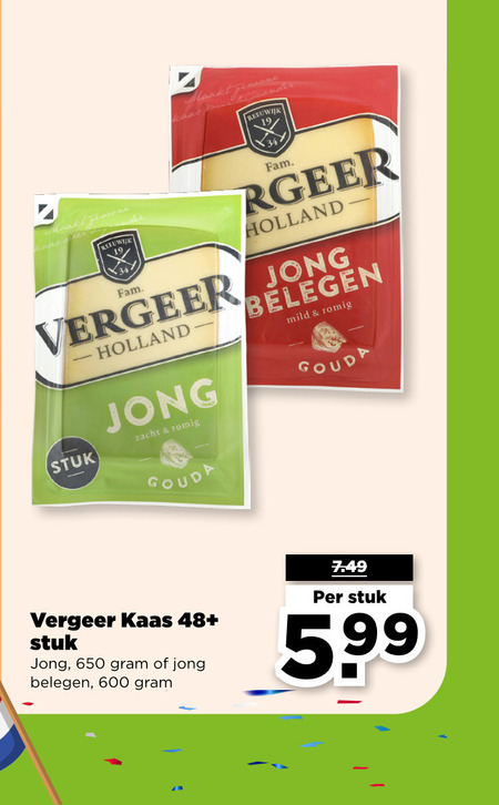 Vergeer   kaas folder aanbieding bij  Plus - details
