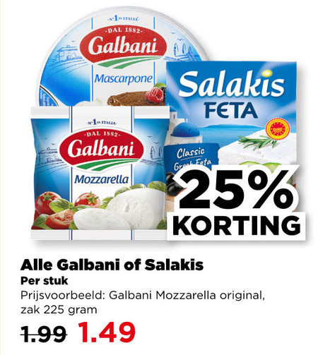 Galbani   mozzarella, feta folder aanbieding bij  Plus - details