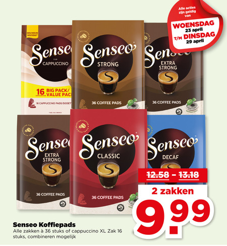 Douwe Egberts Senseo   koffiepad folder aanbieding bij  Plus - details