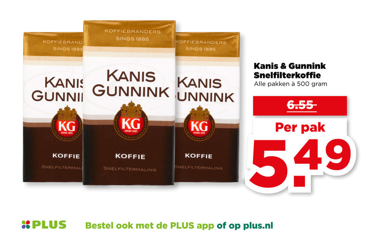 Kanis en Gunnink   koffie folder aanbieding bij  Plus - details
