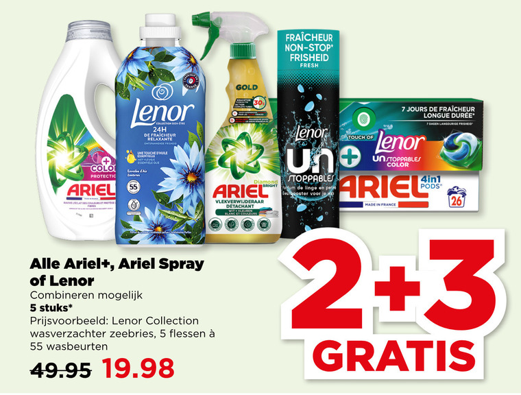Ariel   wasmiddel, wasverzachter folder aanbieding bij  Plus - details