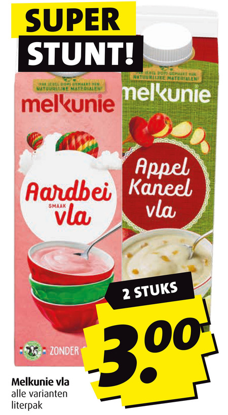 Melkunie   vla folder aanbieding bij  Boni - details