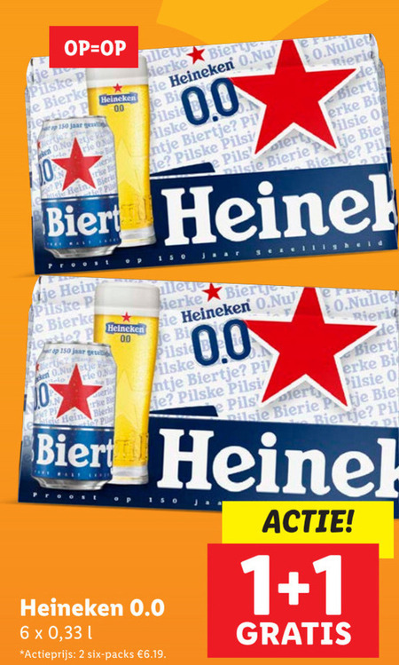Heineken 0.0   blikje bier folder aanbieding bij  Lidl - details