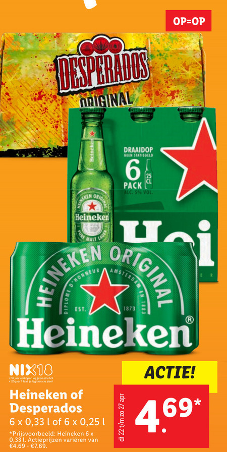 Heineken   blikje bier, speciaalbier folder aanbieding bij  Lidl - details