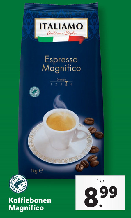 Italiamo   koffiebonen folder aanbieding bij  Lidl - details