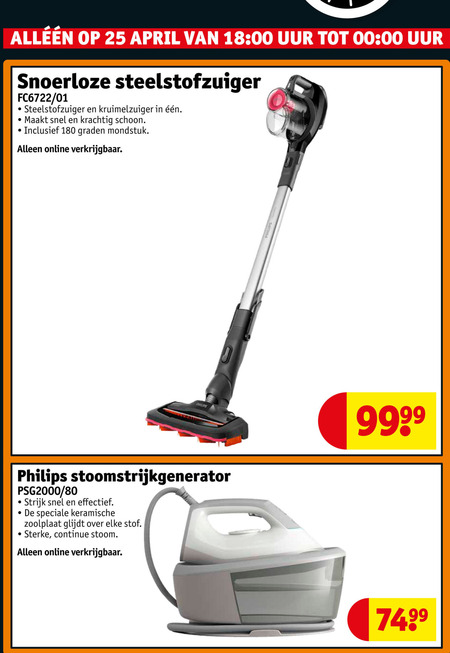 Philips   steelstofzuiger, stoomstrijkijzer folder aanbieding bij  Kruidvat - details