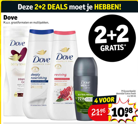 Dove   deodorant, douchegel folder aanbieding bij  Kruidvat - details