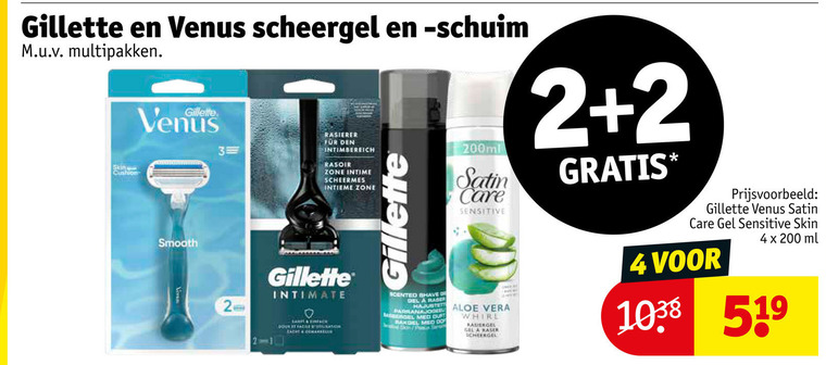 Gillette   scheerschuim, scheergel folder aanbieding bij  Kruidvat - details