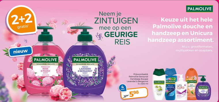 Palmolive   handzeep folder aanbieding bij  Trekpleister - details