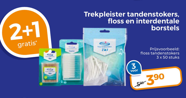 Trekpleister Huismerk   interdentale ragers, flosdraad folder aanbieding bij  Trekpleister - details