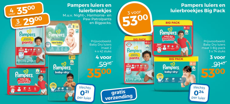 Pampers   luierbroekjes, luiers folder aanbieding bij  Trekpleister - details