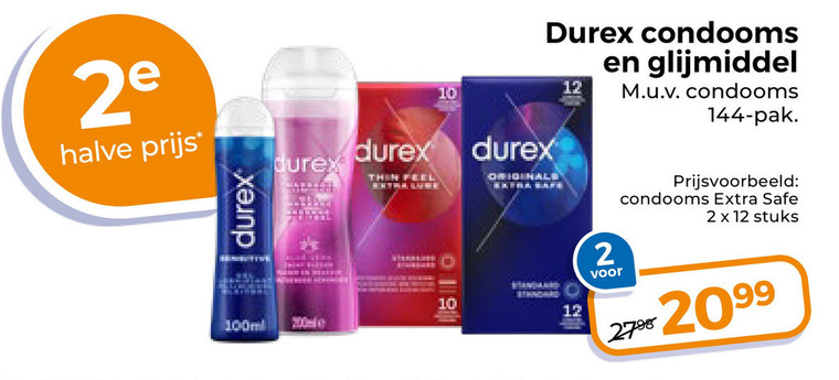 Durex   condooms, glijmiddel folder aanbieding bij  Trekpleister - details