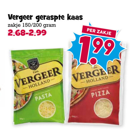 Vergeer   geraspte kaas folder aanbieding bij  Boons Markt - details