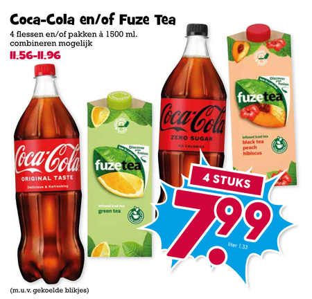 Coca-Cola   cola, ice tea folder aanbieding bij  Boons Markt - details