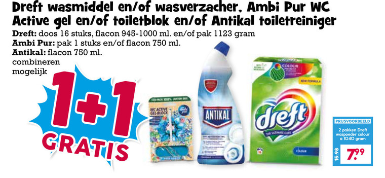 Antikal   toiletreiniger, wasmiddel folder aanbieding bij  Boons Markt - details