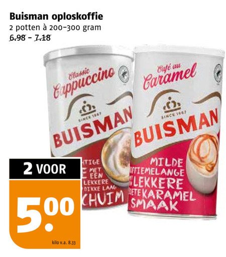 Buisman   oploskoffie folder aanbieding bij  Poiesz - details