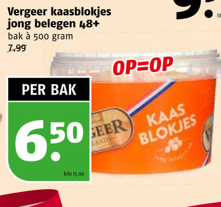 Vergeer   kaasblokjes folder aanbieding bij  Poiesz - details