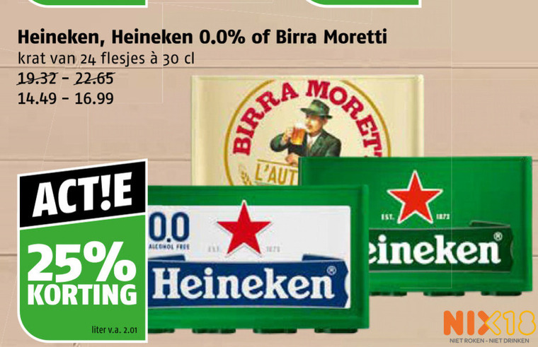 Heineken 0.0   krat bier folder aanbieding bij  Poiesz - details