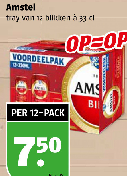 Amstel   blikje bier folder aanbieding bij  Poiesz - details