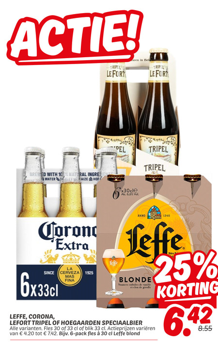 Leffe   speciaalbier, blikje bier folder aanbieding bij  Dekamarkt - details