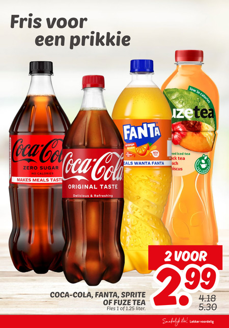 Sprite   frisdrank, cola folder aanbieding bij  Dekamarkt - details