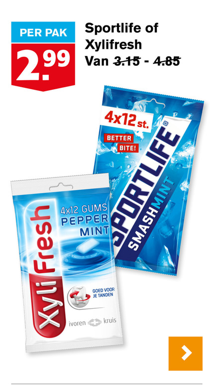 Xylifresh   kauwgom folder aanbieding bij  Hoogvliet - details