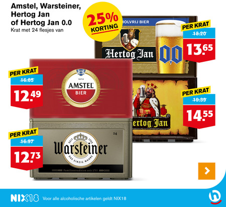 Amstel   alcoholvrij bier, krat bier folder aanbieding bij  Hoogvliet - details