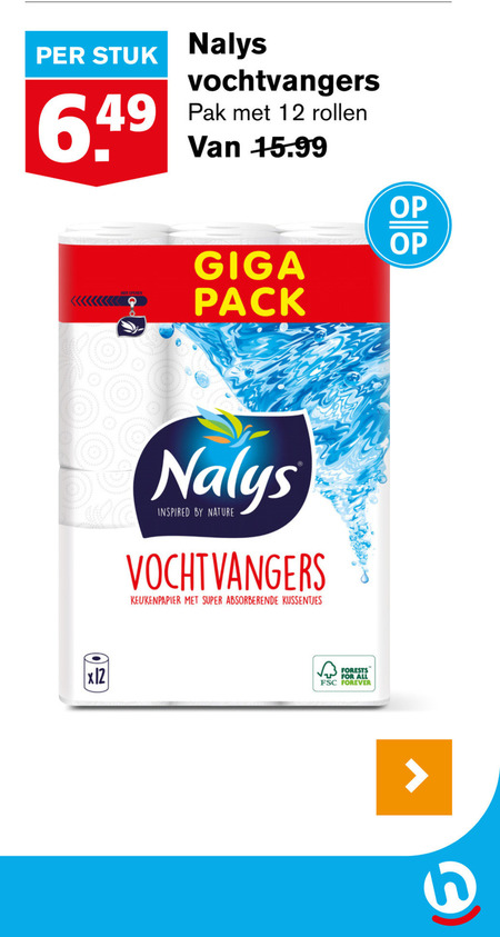 Nalys   keukenpapier folder aanbieding bij  Hoogvliet - details