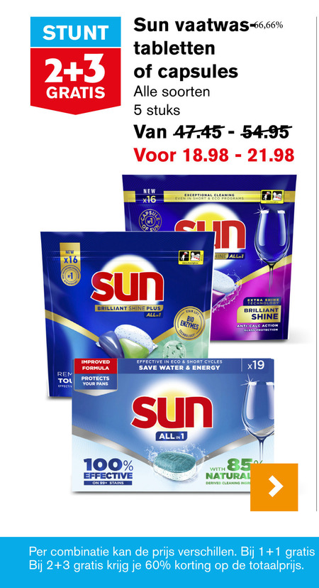 Sun   vaatwasmiddel folder aanbieding bij  Hoogvliet - details