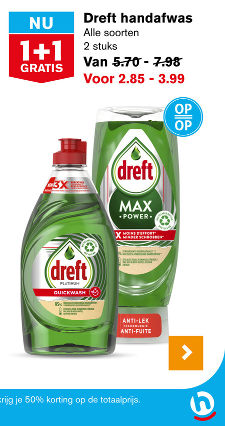 Dreft   vaatwasmiddel folder aanbieding bij  Hoogvliet - details