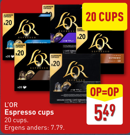 Douwe Egberts L Or   koffiecups folder aanbieding bij  Aldi - details