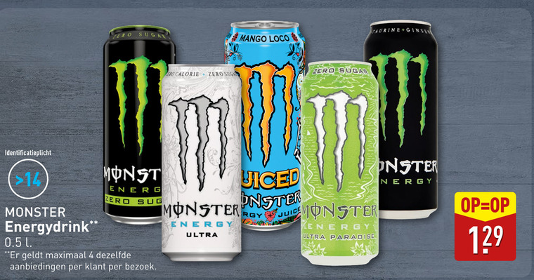 Monster   energiedrank folder aanbieding bij  Aldi - details