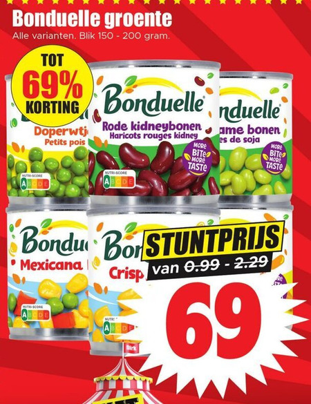 Bonduelle   groenteconserven folder aanbieding bij  Dirk - details