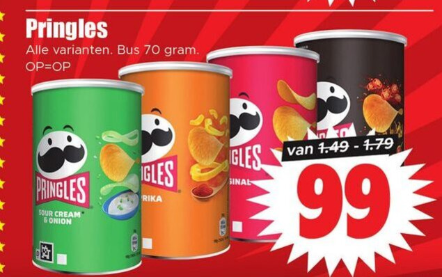 Pringles   chips folder aanbieding bij  Dirk - details