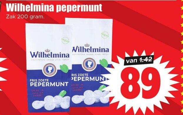 Wilhelmina   pepermunt folder aanbieding bij  Dirk - details