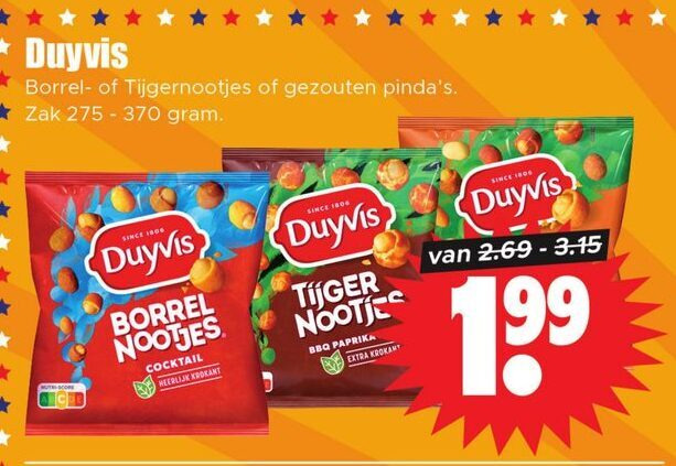 Duyvis   borrelnootjes folder aanbieding bij  Dirk - details