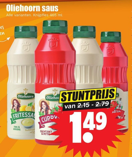 Oliehoorn   curryketchup, mayonaise folder aanbieding bij  Dirk - details