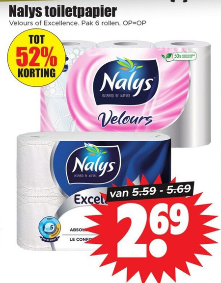 Nalys   toiletpapier folder aanbieding bij  Dirk - details