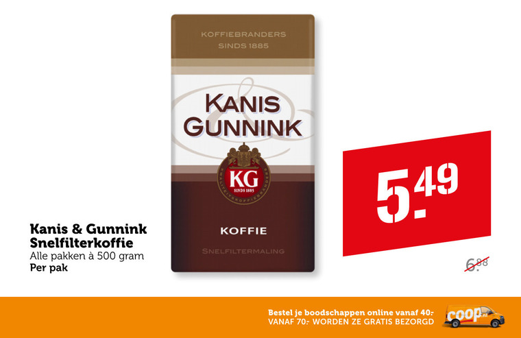 Kanis en Gunnink   koffie folder aanbieding bij  Coop - details