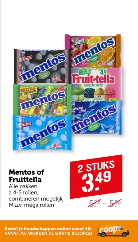 Fruit-Tella   snoep folder aanbieding bij  Coop - details