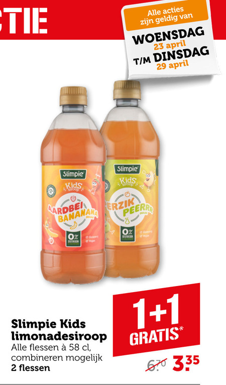 Slimpie   limonadesiroop folder aanbieding bij  Coop - details