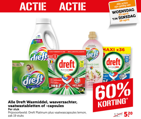 Dreft   vaatwasmiddel, wasverzachter folder aanbieding bij  Coop - details