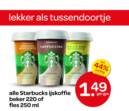 Starbucks   ijskoffie folder aanbieding bij  Spar - details