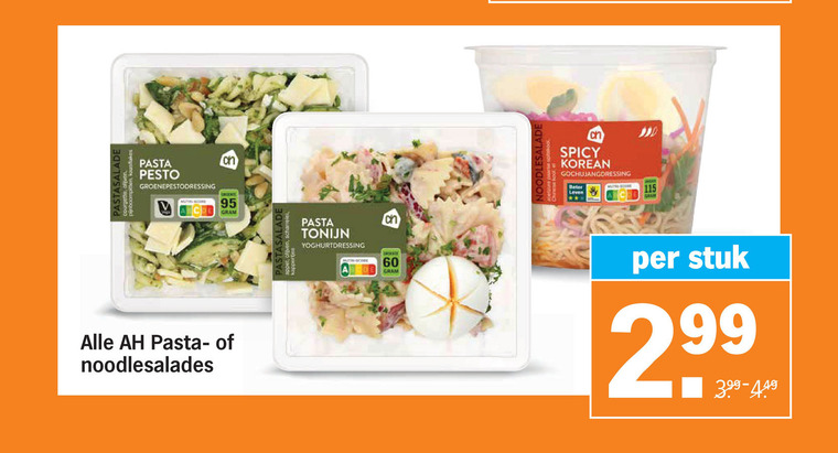 Albert Heijn Huismerk   pastasalade, maaltijdsalade folder aanbieding bij  Albert Heijn - details