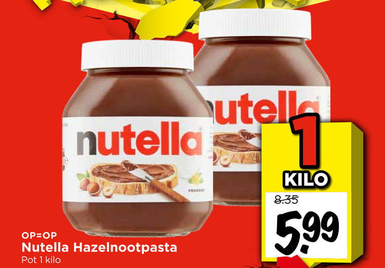 Nutella   hazelnootpasta folder aanbieding bij  Vomar - details