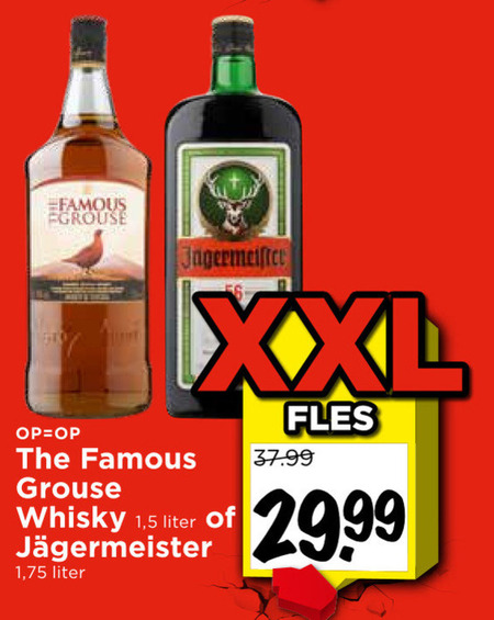 Jagermeister   kruidenbitter, whisky folder aanbieding bij  Vomar - details