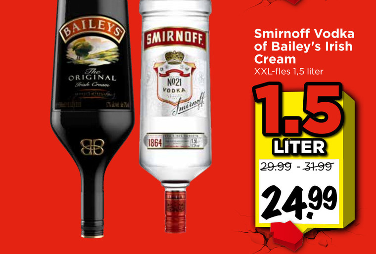 Smirnoff   likeur, wodka folder aanbieding bij  Vomar - details