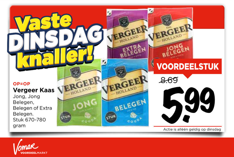 Vergeer   kaas folder aanbieding bij  Vomar - details