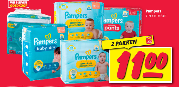 Pampers   luiers, luierbroekjes folder aanbieding bij  Nettorama - details